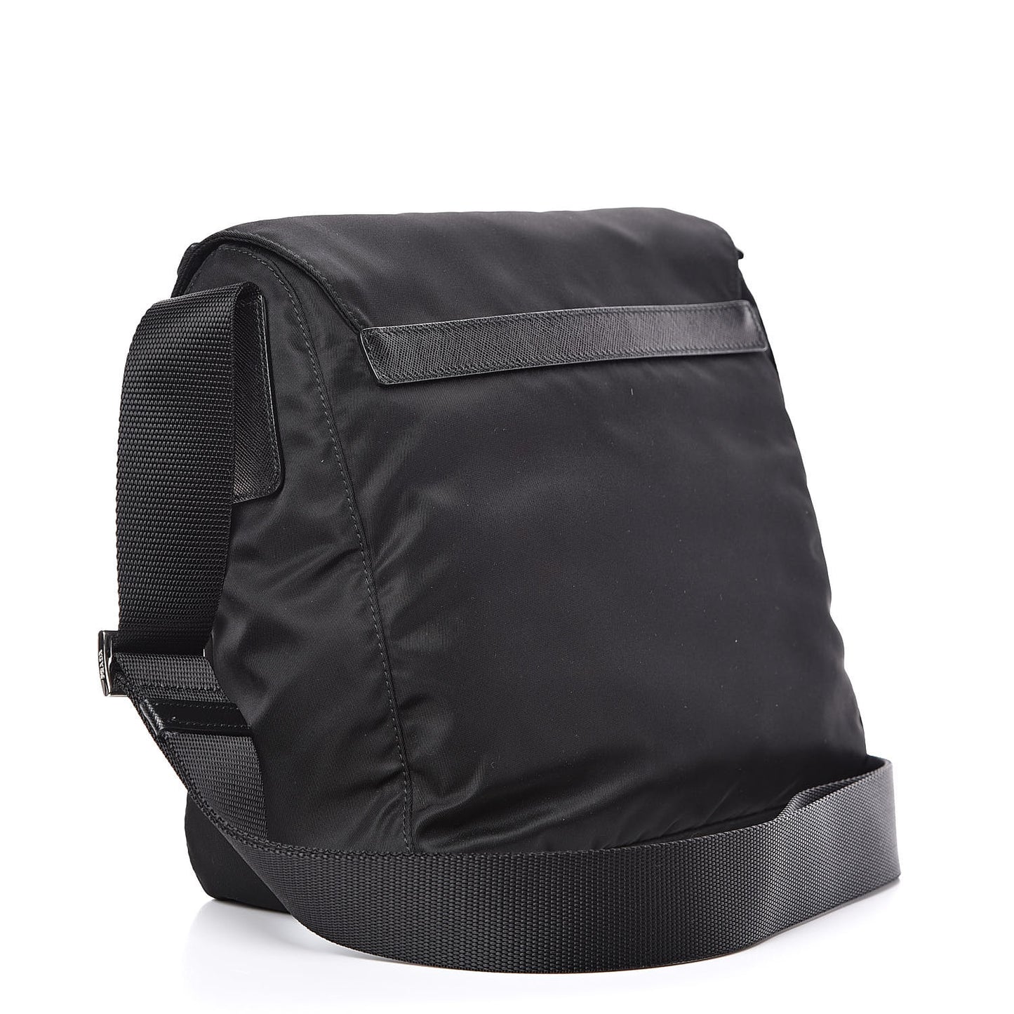 Tessuto Nylon Saffiano Messenger Bag Black