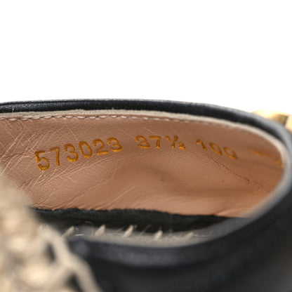 Gucci Nappa Matelasse GG Marmont Ankle Wrap Platform 35/120mm Espadrille Wedges 37.5 Black 6 of 9