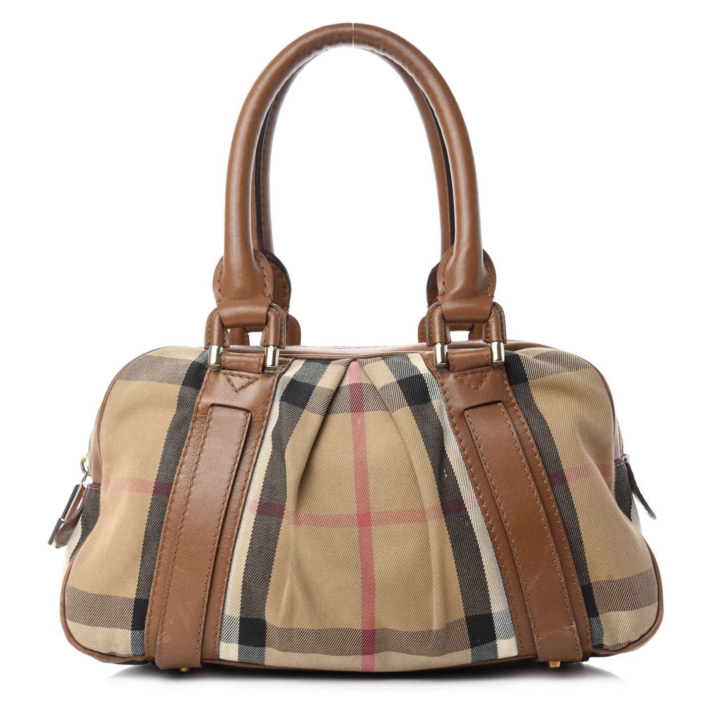 House Check Satchel Saddle Brown