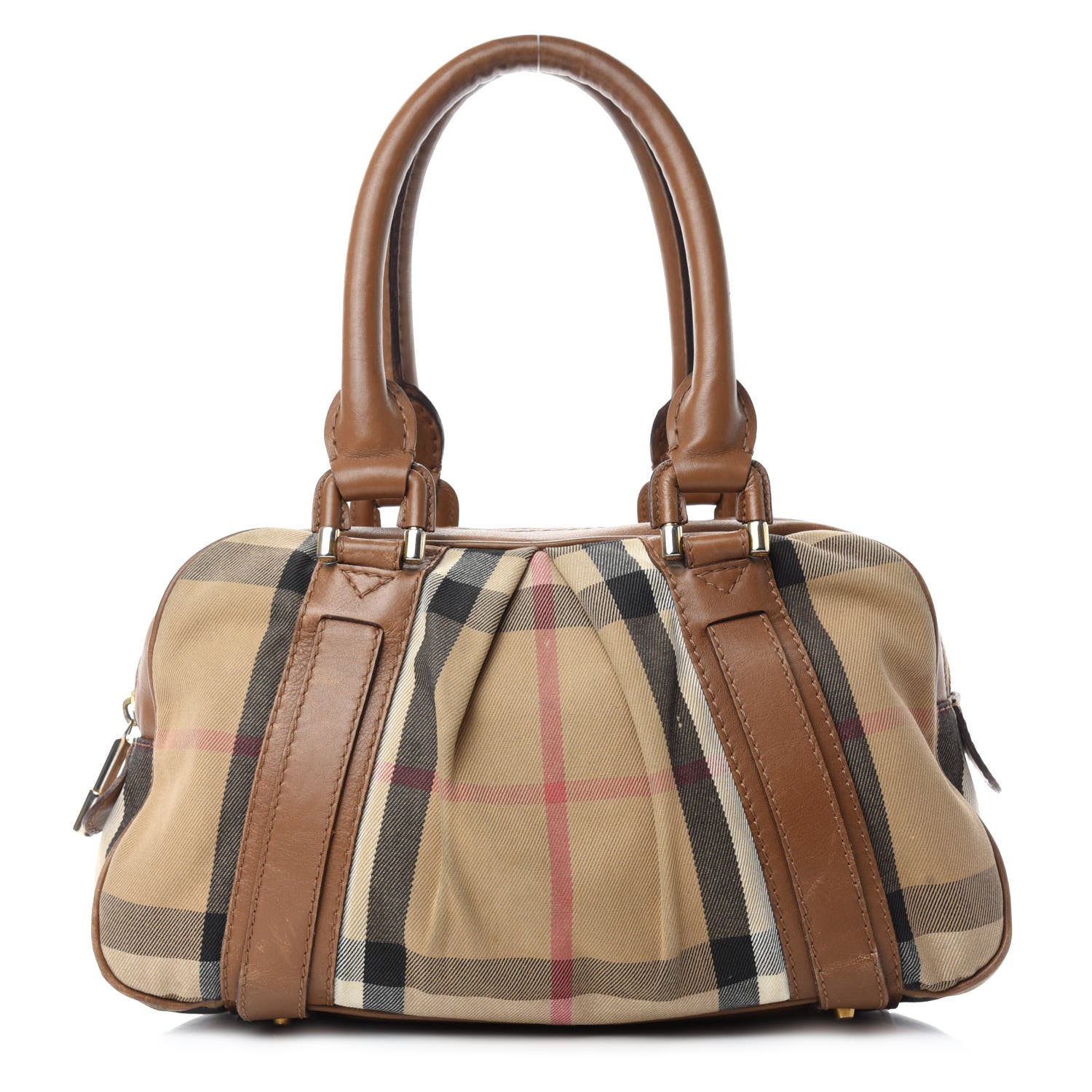 Burberry House Check Satchel Saddle Brown 1 of 15