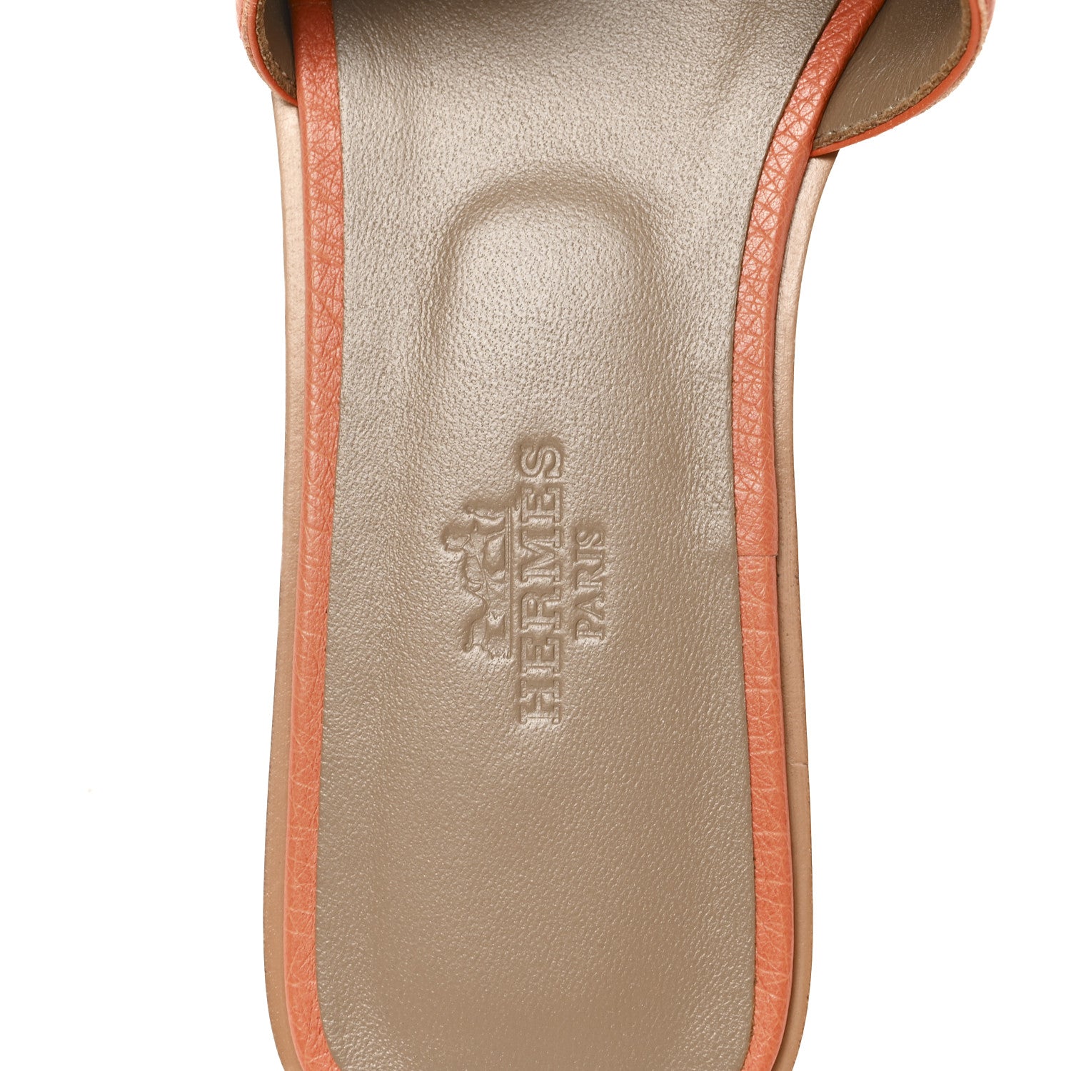 Hermes Ostrich Oran Sandals 36 Orange 8 of 10