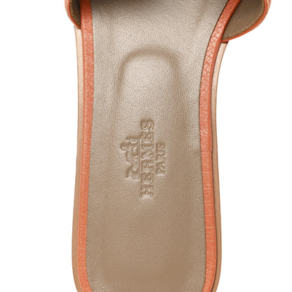 Hermes Ostrich Oran Sandals 36 Orange 8 of 10