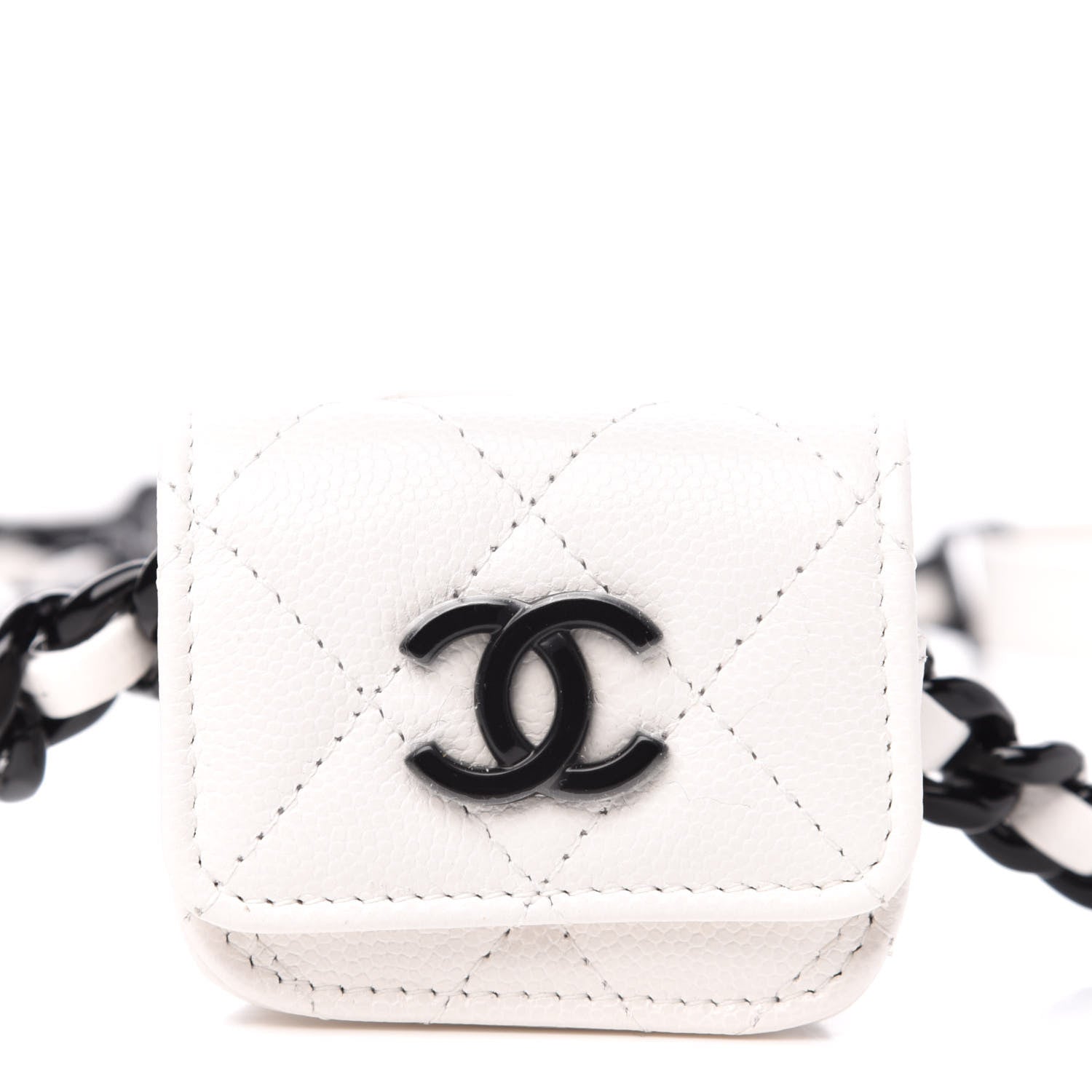 Chanel Caviar Quilted Airpods Pro Holder Belt White 11 of 12