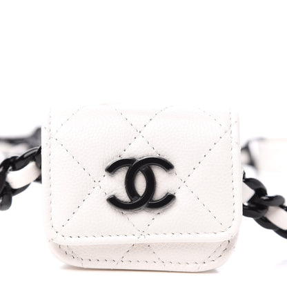 Chanel Caviar Quilted Airpods Pro Holder Belt White 11 of 12