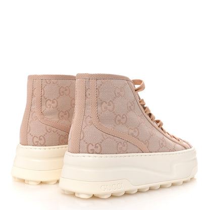 Gucci New Canvas GG Monogram Womens Tennis 1977 High Top 55mm Platform Sneakers 35.5 Skin Rose Dark Skin Rose 5 of 8