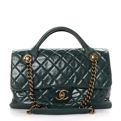 Chanel Glazed Calfskin Castle Rock Medium Flap Green 1 of 11