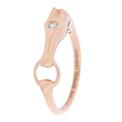 Hermes 18K Rose Gold Diamond TPM Galop Ring 50 5.25 1 of 9