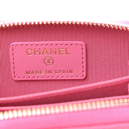 Chanel Caviar Quilted Zip Coin Purse Pink 6 of 8