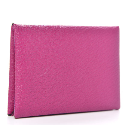 Hermes Chevre Mysore Calvi Card Case Rose Pourpre 3 of 8