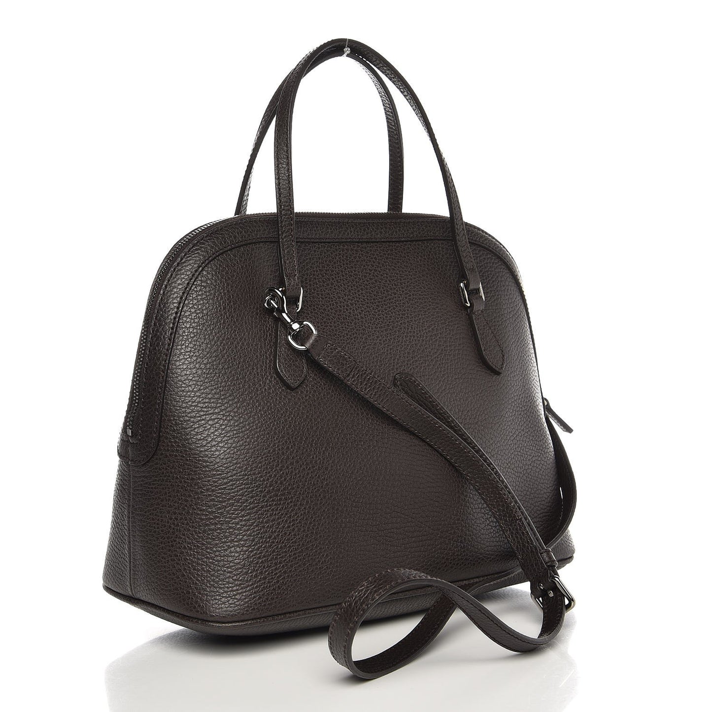 Calfskin Medium Dome Bag Dark Brown