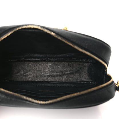 Saint Laurent Grain De Poudre Matelasse Monogram Mini Lou Camera Bag Black 5 of 9