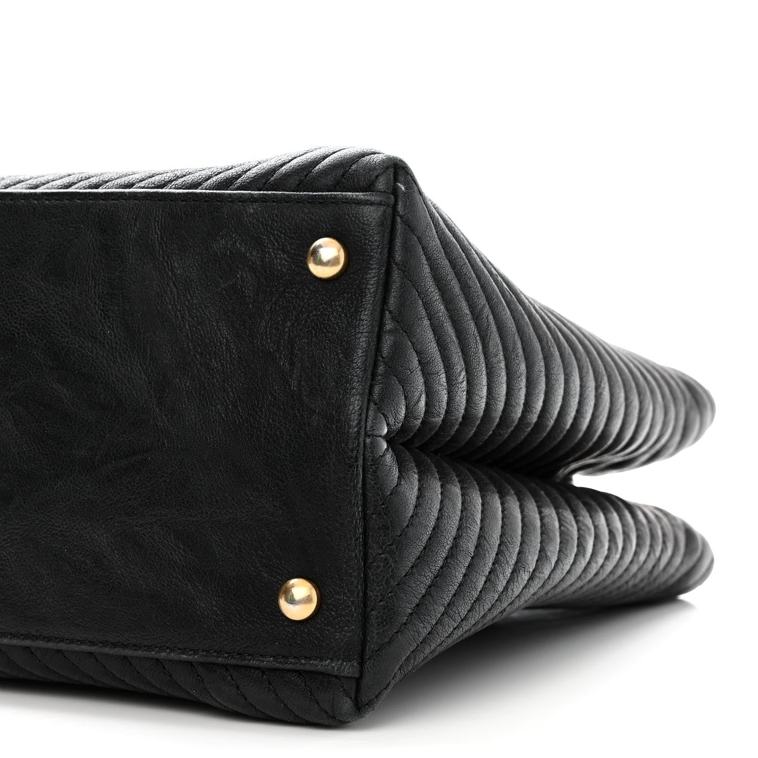 Chanel Wrinkled Lambskin Chevron Quilted Surpique Tote Black 10 of 12