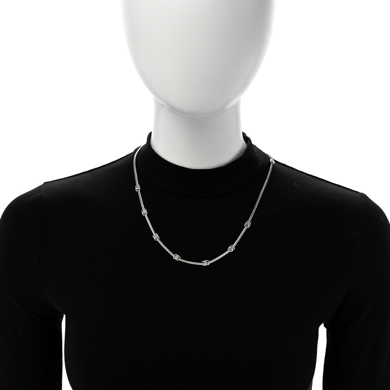 Chanel Metal CC Short Chain Necklace Gold 2 of 6