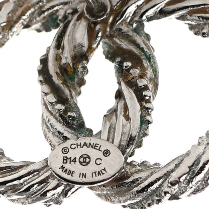 Chanel Crystal CC Twisted Earrings Silver 4 of 4