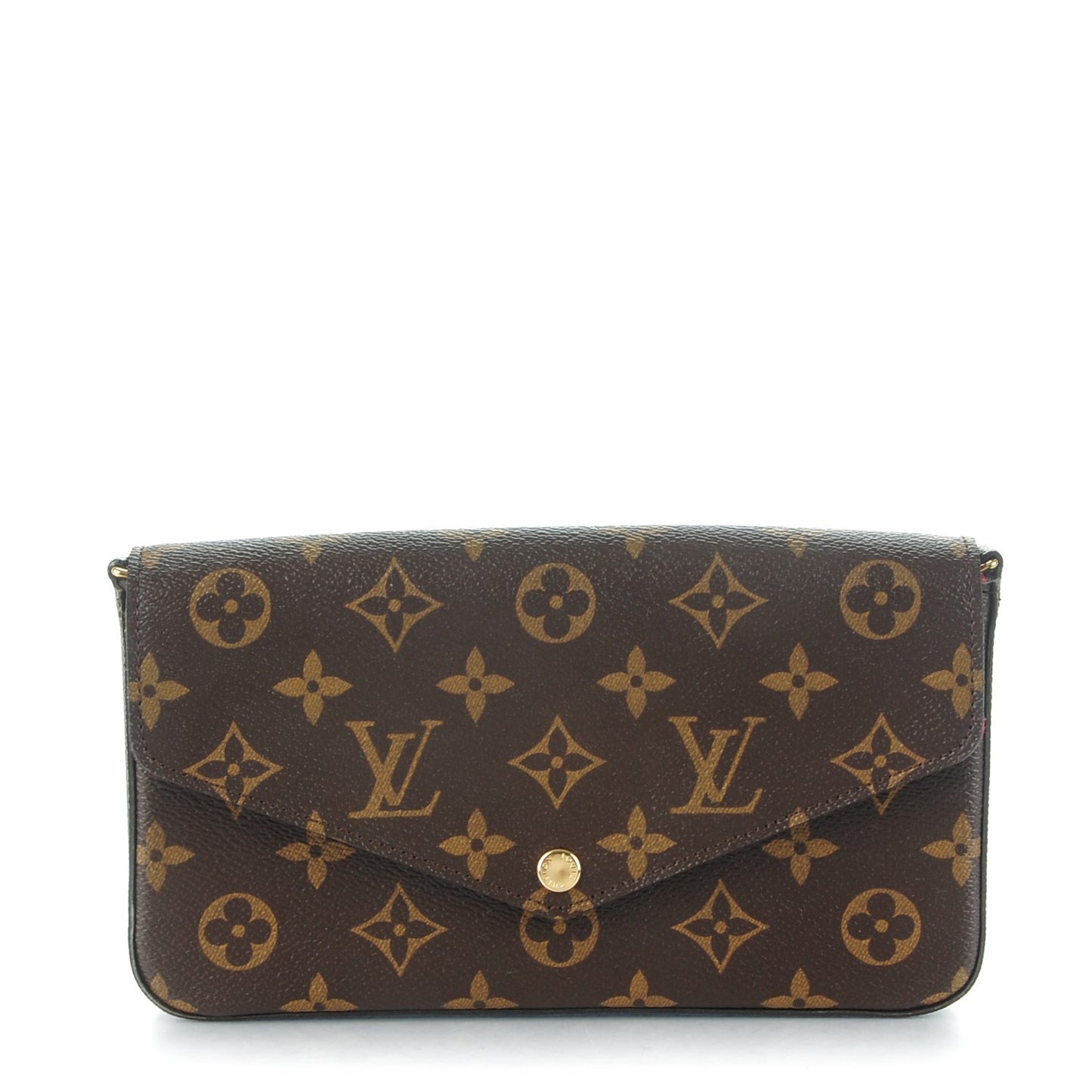 Monogram Pochette Felicie Chain Wallet Fuchsia