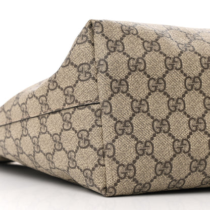 Gucci GG Supreme Monogram Textured Dollar Calfskin Web Medium Ophidia Shopping Tote Beige Ebony Mystic White 9 of 12