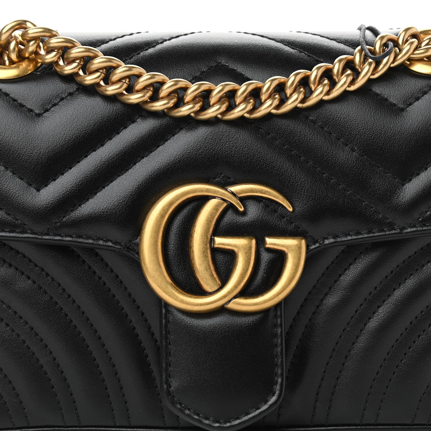 Gucci Calfskin Matelasse Mini GG Marmont Shoulder Bag Black 7 of 15