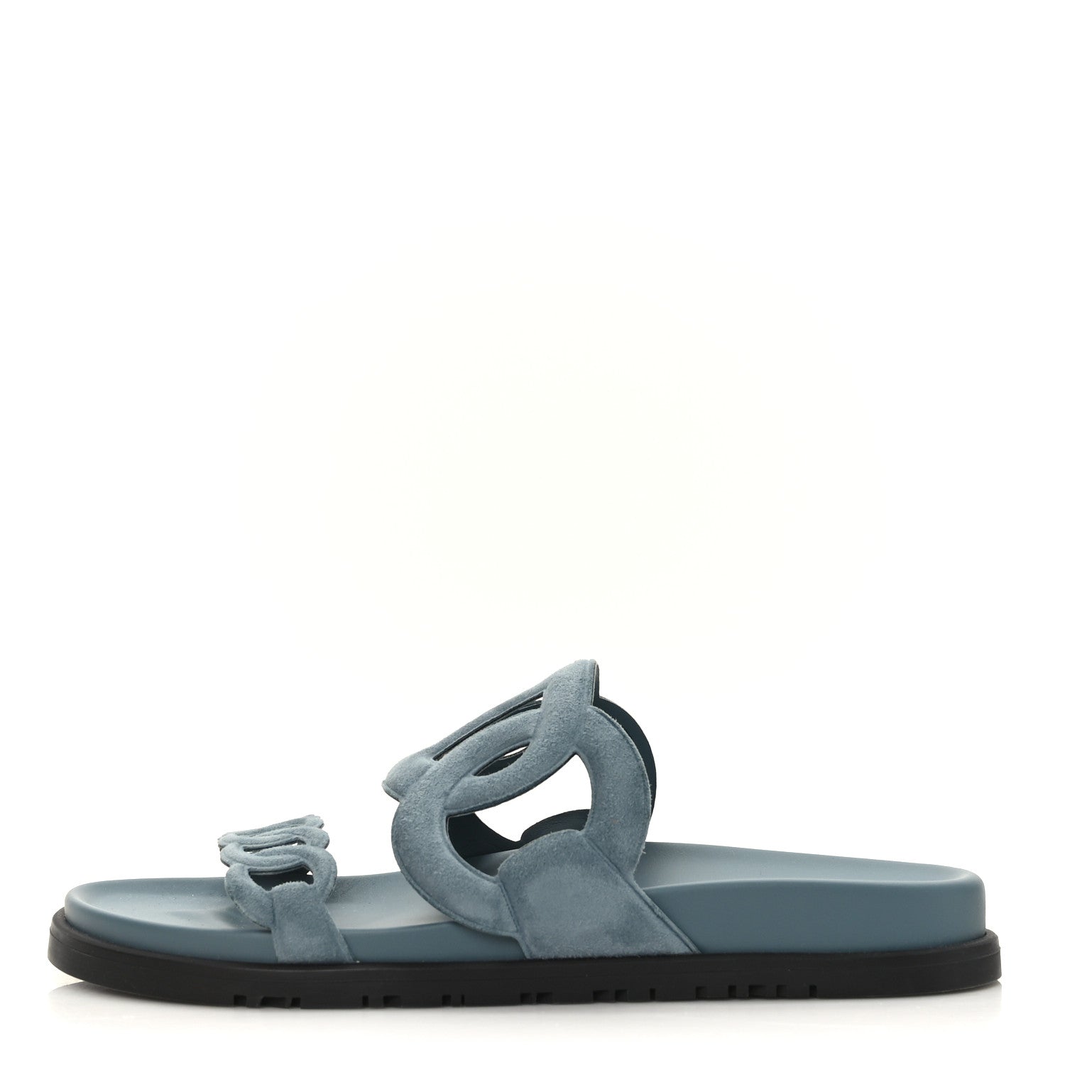 Hermes Suede Goatskin Extra Sandals 38 Bleu Pinede 1 of 8