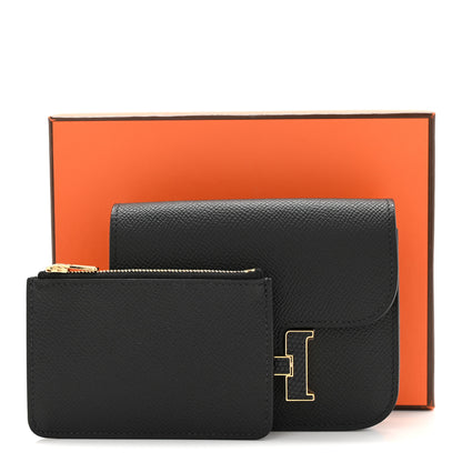 Hermes Epsom Lizard Constance Slim Wallet Black 9 of 9