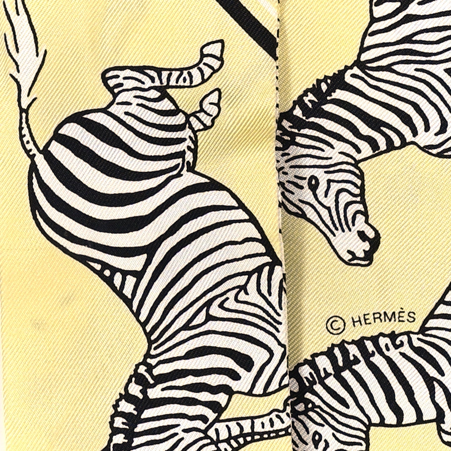 Silk Les Zebres Twilly Jaune Soufre Black