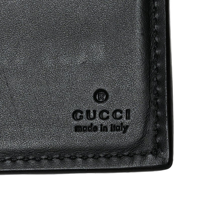 Gucci GG Supreme Monogram Selleria Calfskin Web New Web Bi-Fold Wallet Black 6 of 8