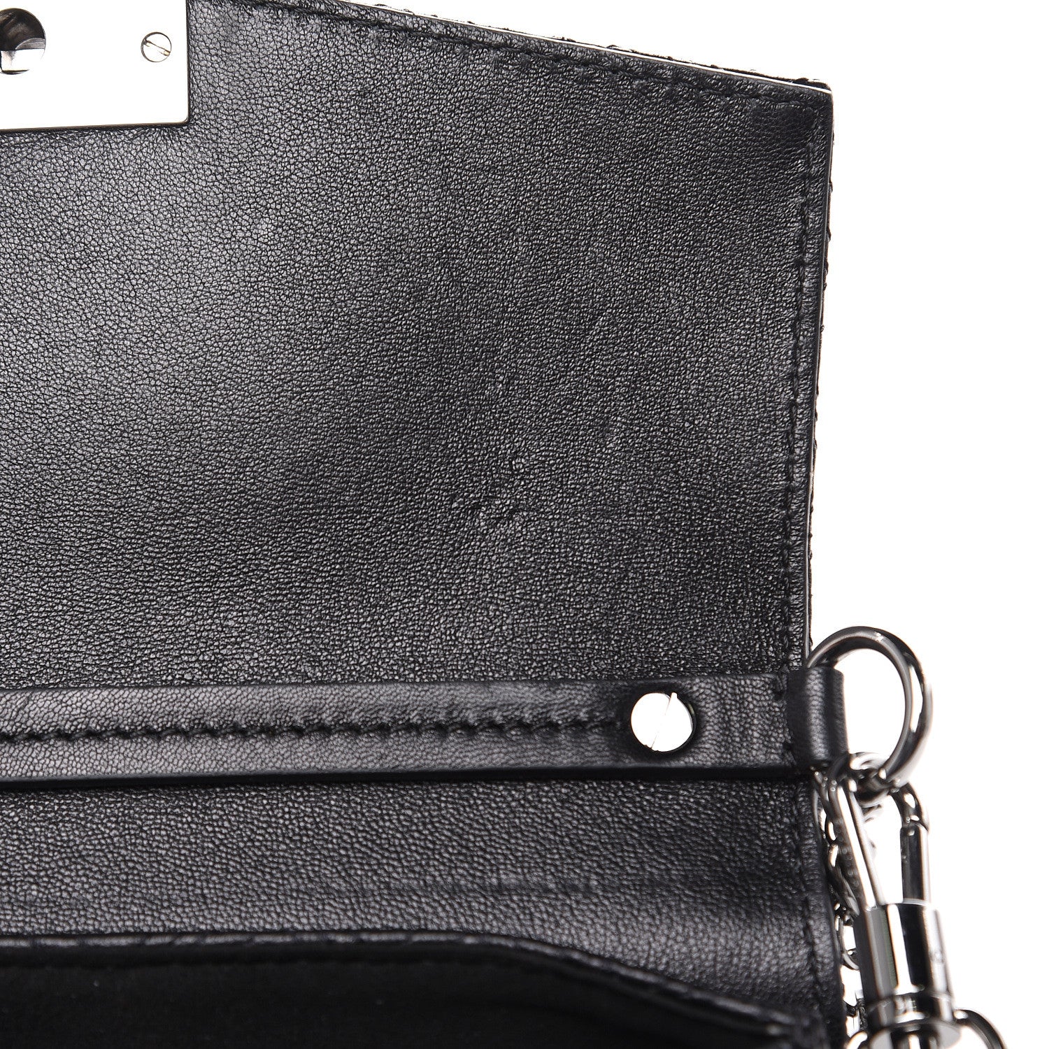 Givenchy Lambskin Embroidered Studded Small GV3 Shoulder Bag Black 12 of 13