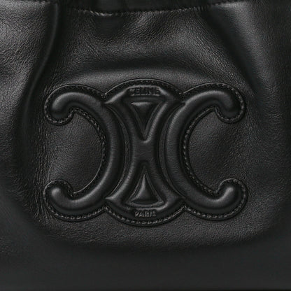 Celine Smooth Calfskin Cuir Small Triomphe Cabas Drawstring Black 8 of 10