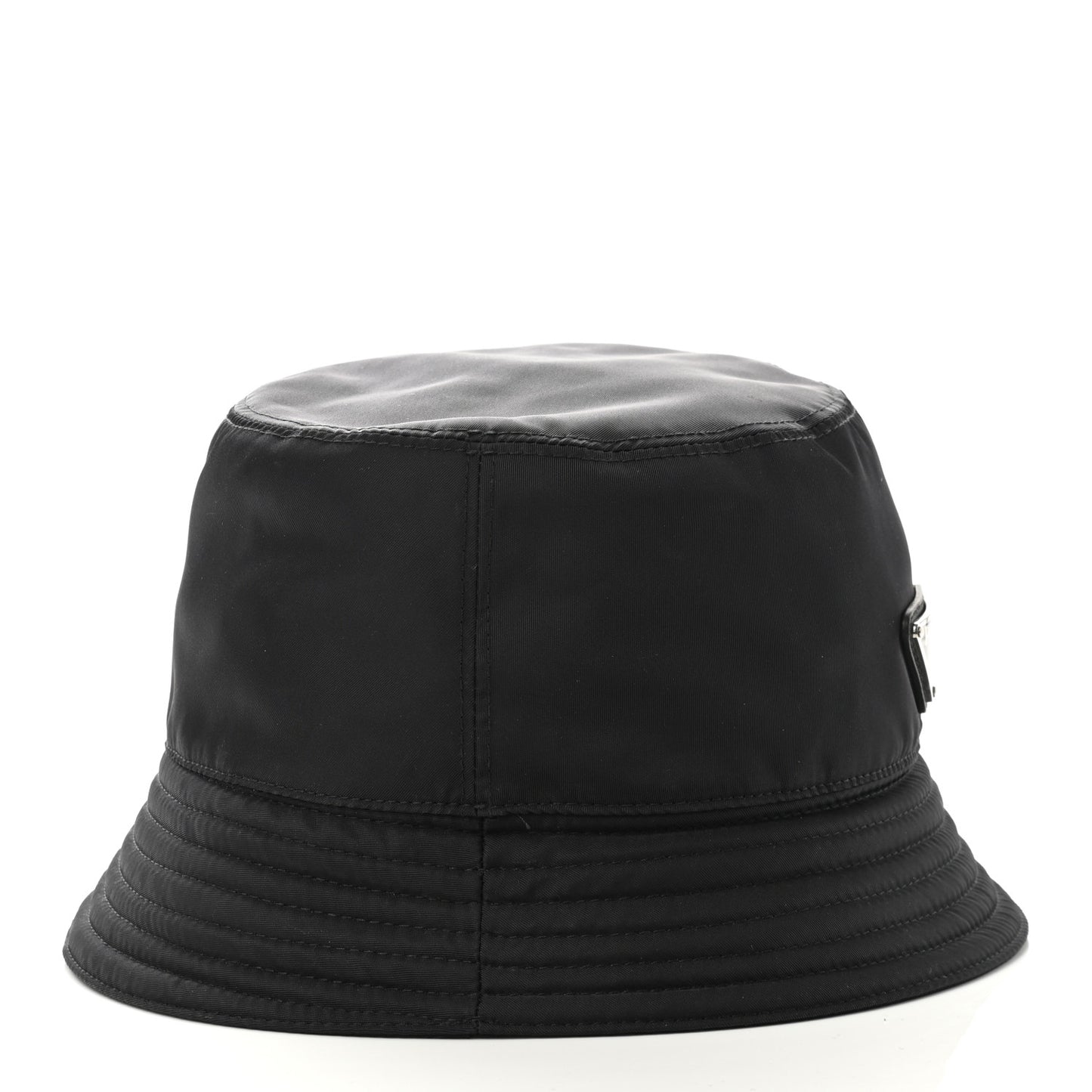 Re-Nylon Metal Triangle Logo Womens Bucket Hat L Black