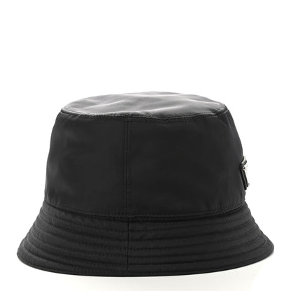 Prada Re-Nylon Metal Triangle Logo Womens Bucket Hat L Black 6 of 10
