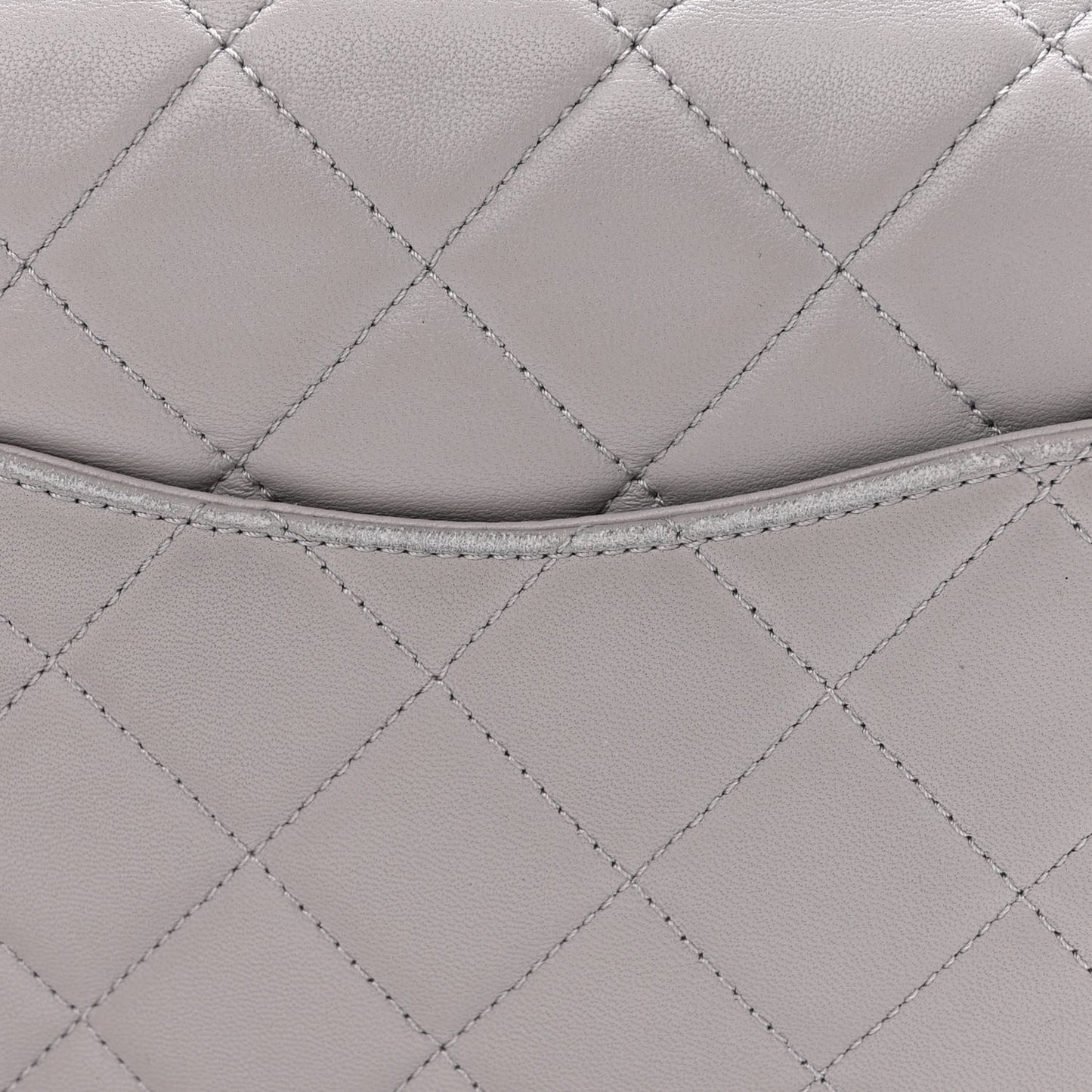 Lambskin Resin Quilted Flap Grey