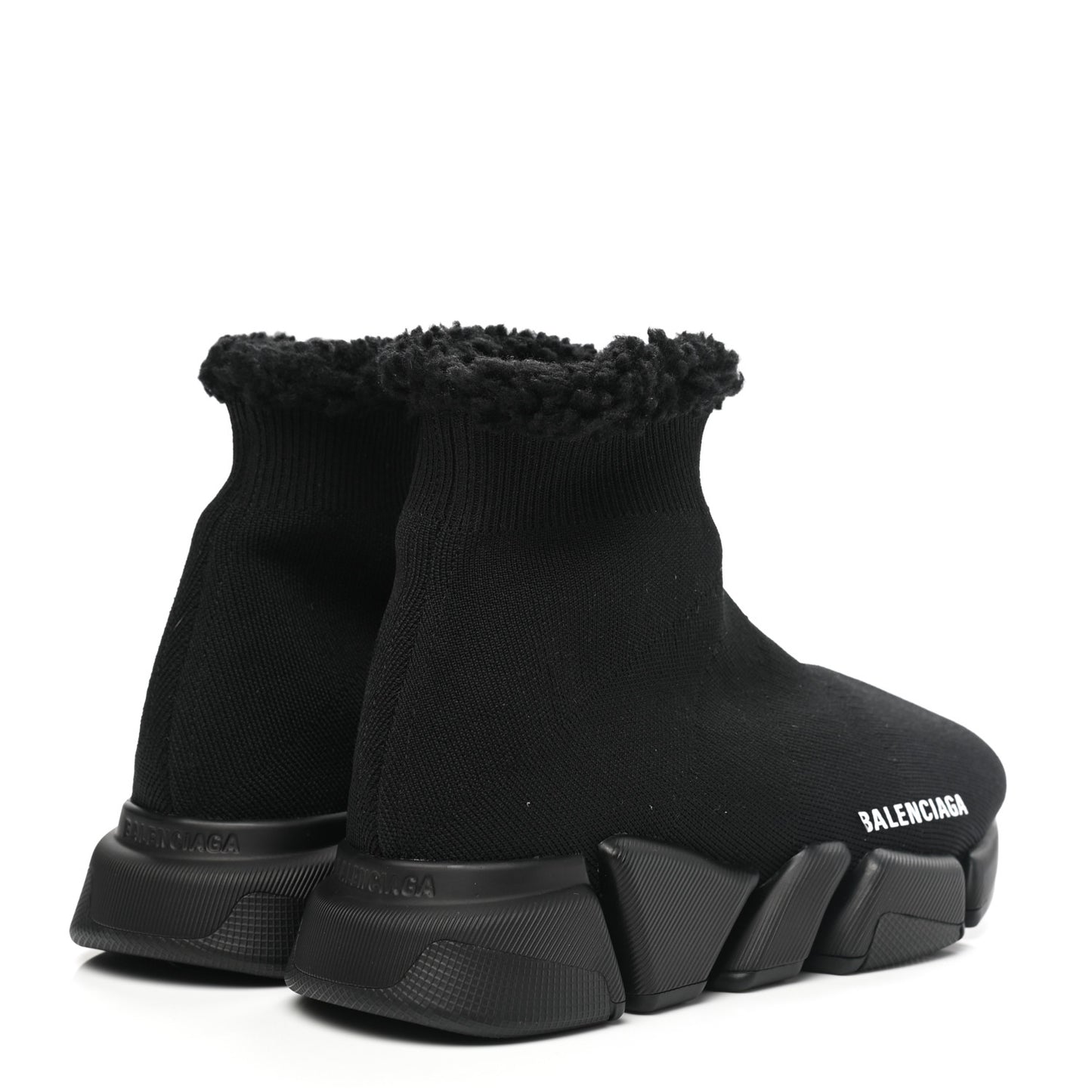 Technical 3D Recycled Knit Fake Fur Womens Speed 2.0 Sneakers 36 Monocolor Black