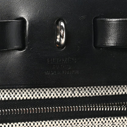 Hermes Toile H Berline Vache Hunter Herbag Zip PM 31 Black Ecru 8 of 13