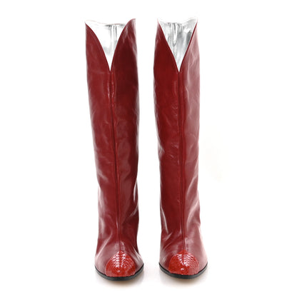 Givenchy Kangaroo Snakeskin Botte Show 95 Boots 39 Red 3 of 8