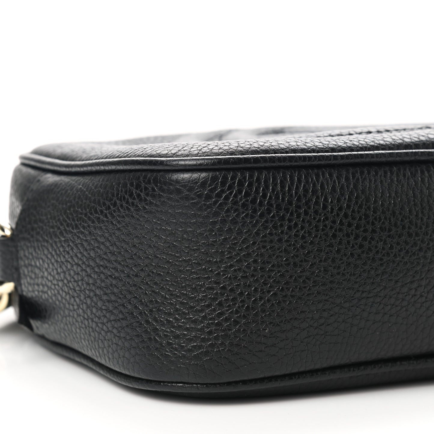 Pebbled Calfskin Small Soho Disco Bag Black