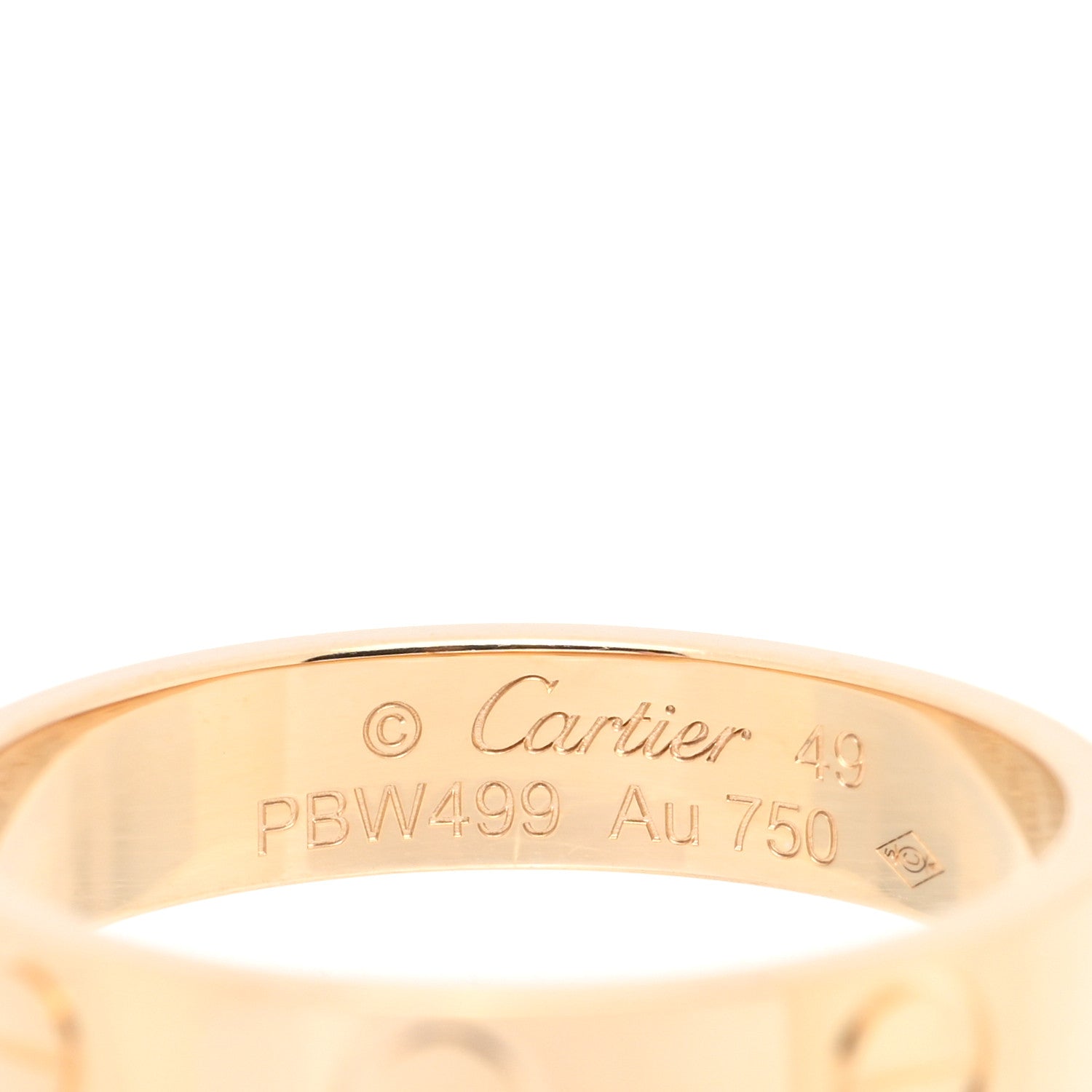 Cartier 18K Yellow Gold 3.5mm LOVE Wedding Band Ring 49 4.75 4 of 4