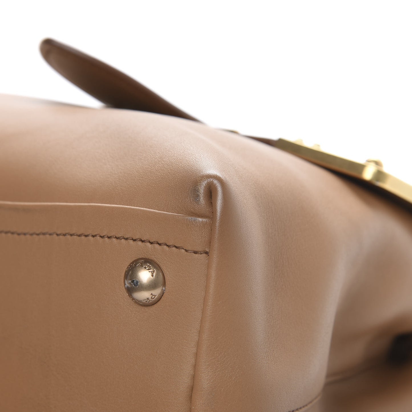 City Calfskin Cahier Top Handle Bag Caramel
