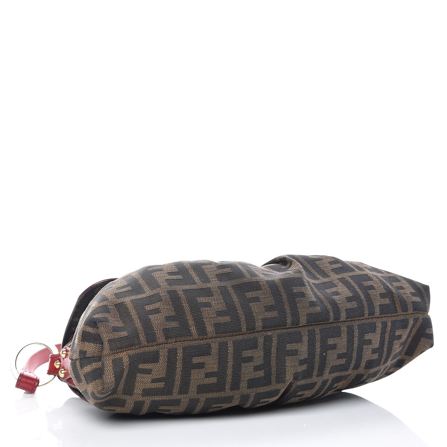 Fendi Zucca Cuoio Lucido Small Chef Shoulder Bag Tobacco Rosso Scuro 4 of 10