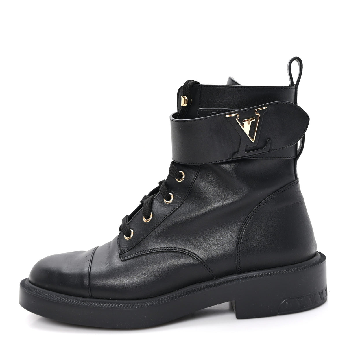 Louis Vuitton Calfskin Territory Flat Ranger Boots 38 Black 1 of 10