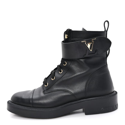 Louis Vuitton Calfskin Territory Flat Ranger Boots 38 Black 1 of 10