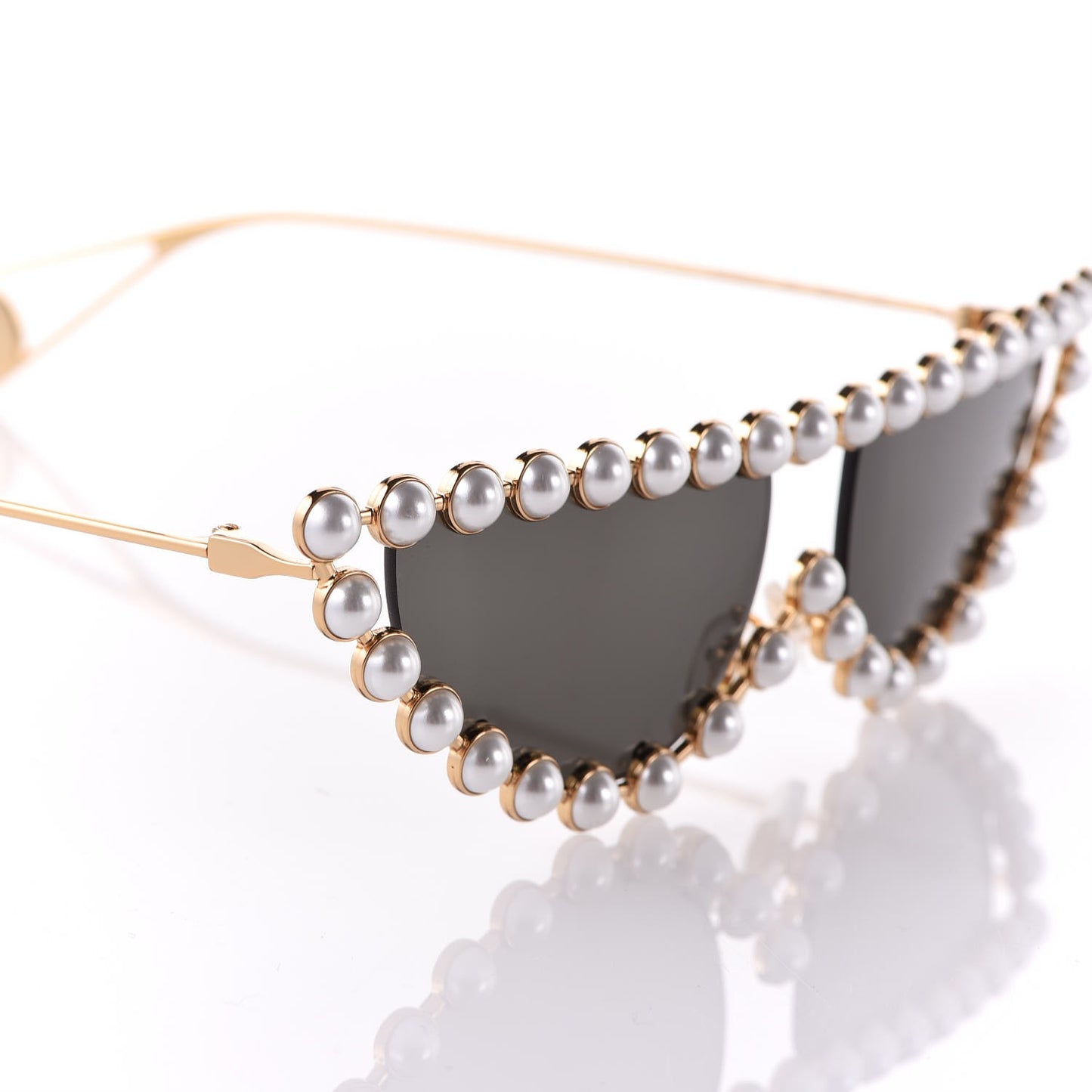 Metal Pearl Cat Eye Sunglasses GG0364S Gold