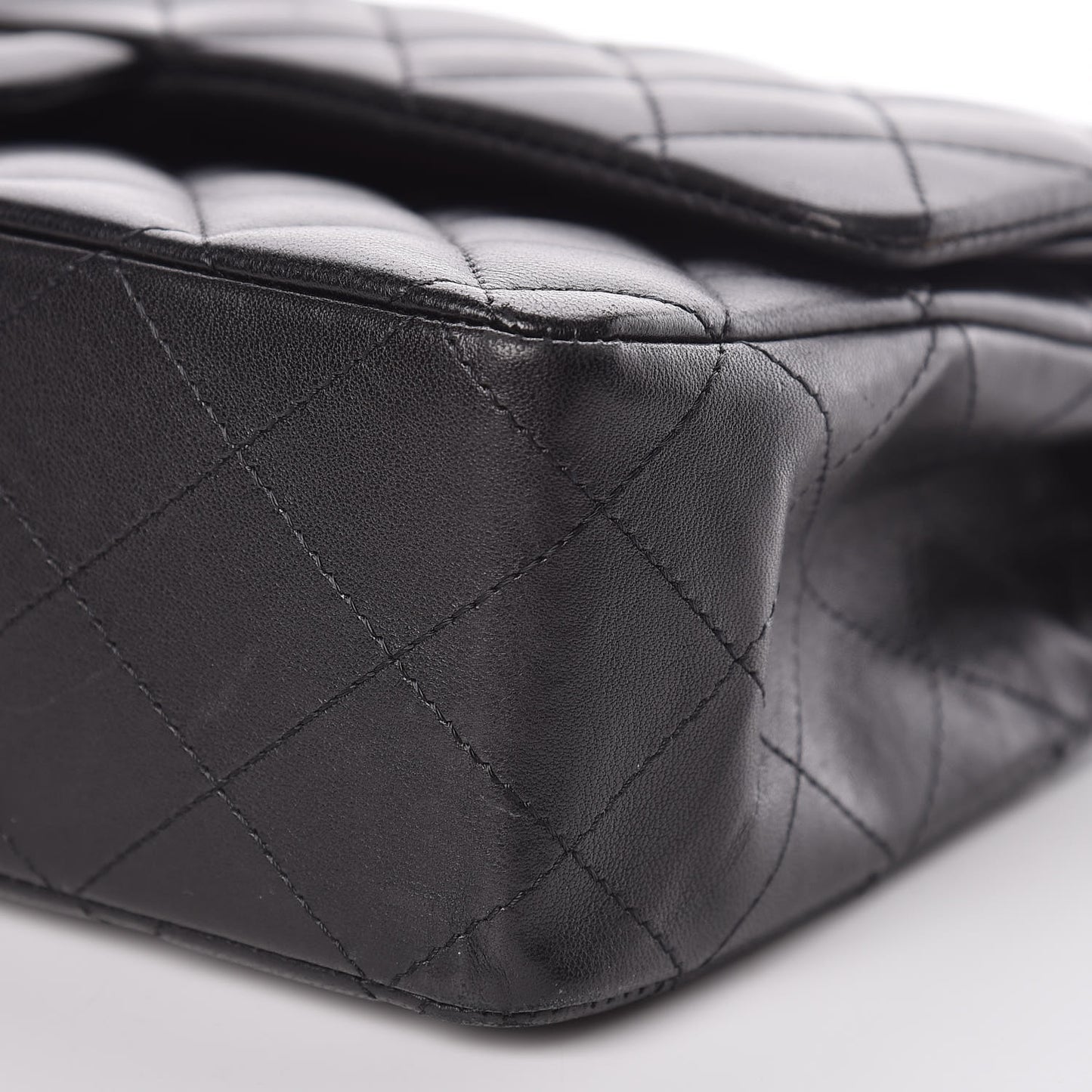 Lambskin Quilted Medium Double Flap Black