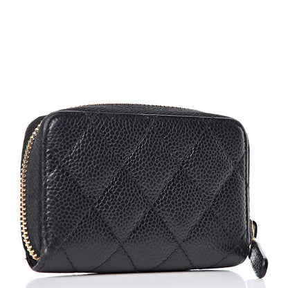 Chanel Caviar Quilted Zip Coin Purse Black 3 of 8
