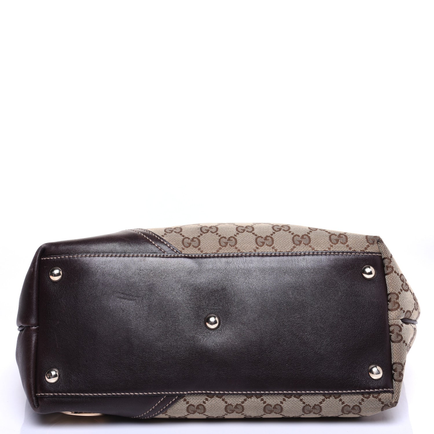 Gucci Monogram Medium New Britt Tote Brown 10 of 12