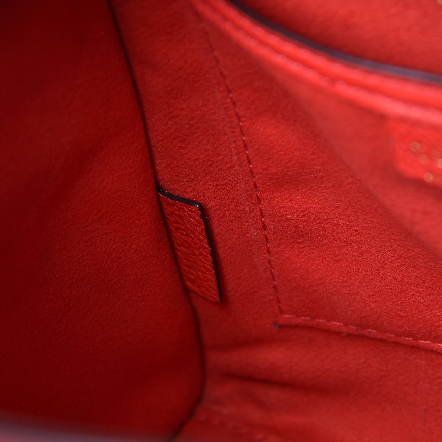 Celine Drummed Calfskin Nano Luggage Coquelicot 8 of 8