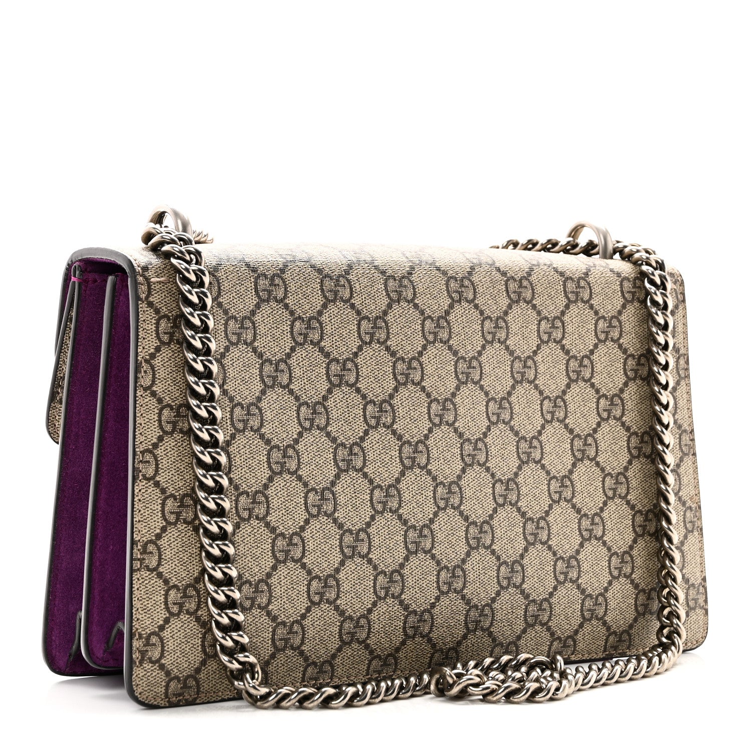 Gucci GG Supreme Monogram Embroidered Small Dionysus Shoulder Bag Purple 3 of 10
