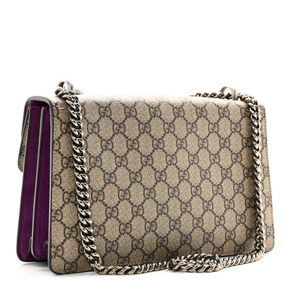 Gucci GG Supreme Monogram Embroidered Small Dionysus Shoulder Bag Purple 3 of 10
