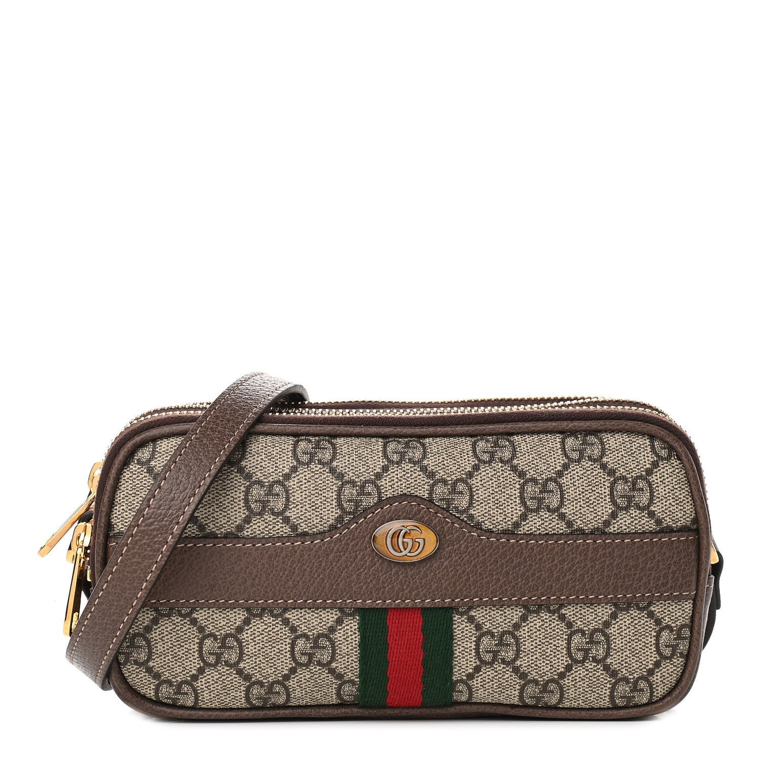 Gucci GG Supreme Monogram Web Mini Ophidia GG Bag Brown 1 of 12
