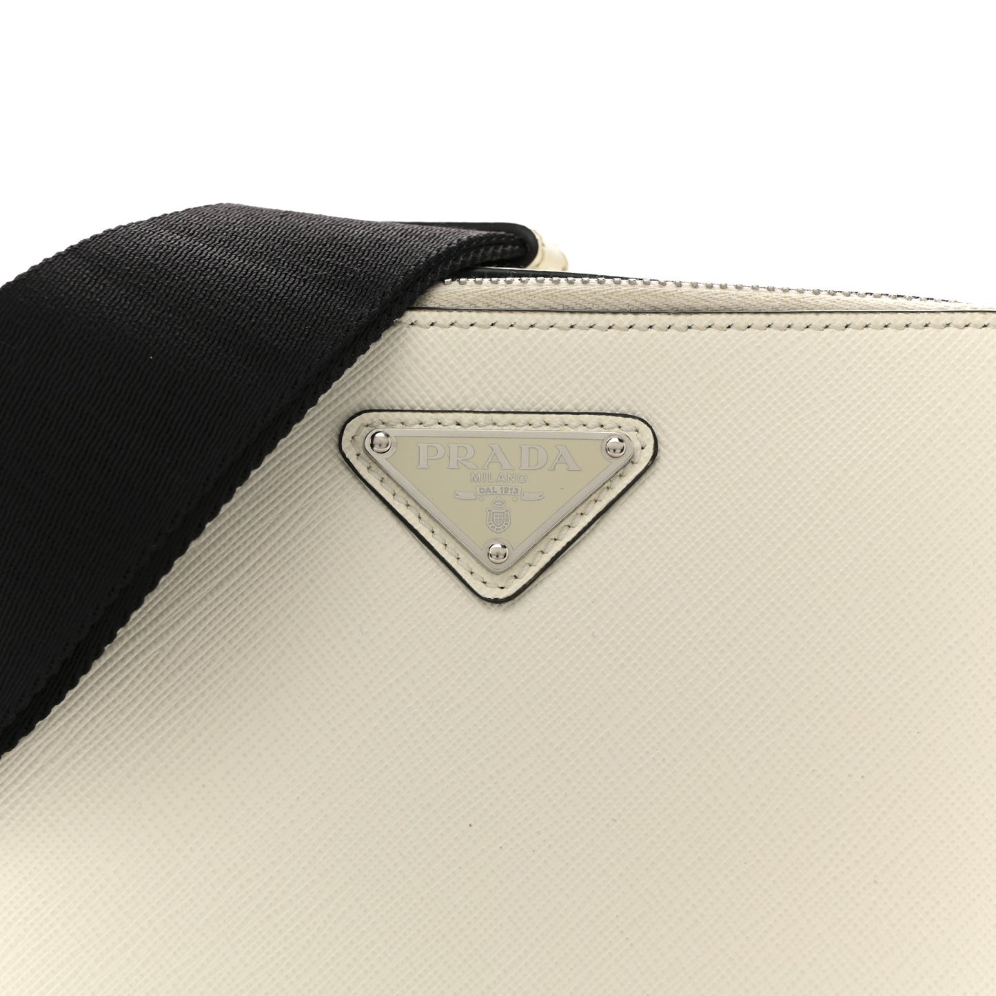 Saffiano Travel Small Brique Crossbody Bag White