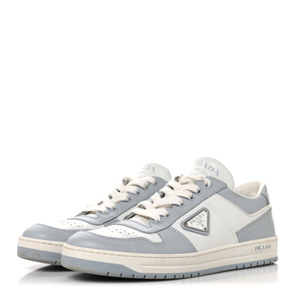 Prada Vitello Sport Spazzolato Rois Triangle Logo Womens Downtown Low Top 30mm Sneakers 40 White Fiordaliso 4 of 9