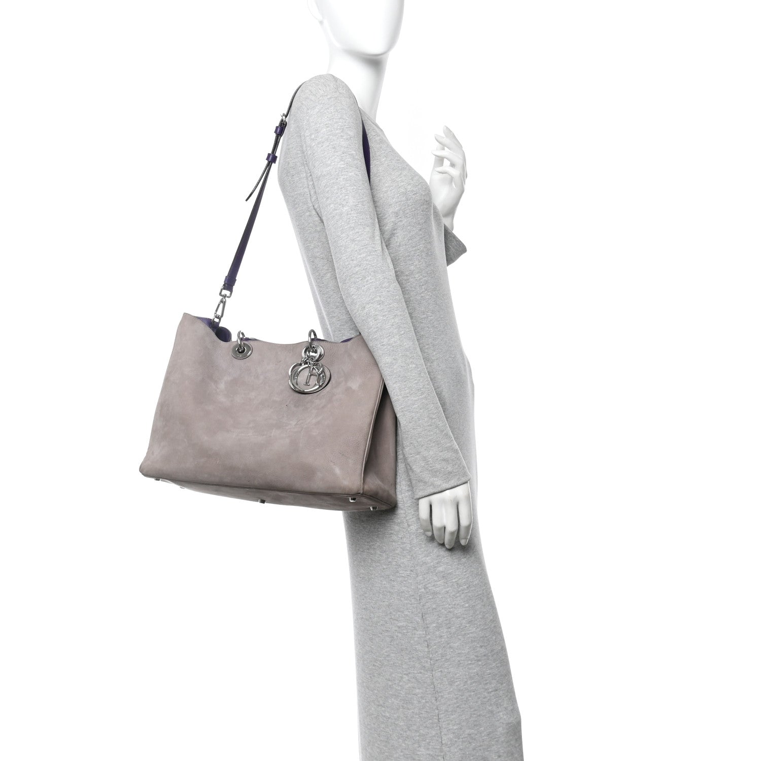Christian Dior Suede Large Diorissimo Tote Purple 1833034